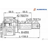 Шрус наружный 22x55x25 AMIWA 24-24-1078 1 DU39 1422492393 WXUNK9R - Изображение 2