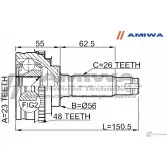 Шрус наружный 23x56x26 AMIWA 1422492360 C24QGUX T FWKPTP 24-35-948 - Изображение 2