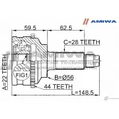 Шрус наружный 22x56x28 AMIWA 1422492359 PUZ2F 0OIK4 TX 24-38-947 - Изображение 2
