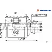 Шрус внутренний правый 33x43x28 AMIWA RZ3REI 24-40-003 9D OX1 1422492249 - Изображение 2