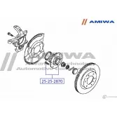 Ступица передняя AMIWA 1422491175 25-25-2870 YGA9F H J1LZG - Изображение 2