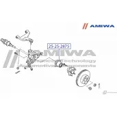 Ступица задняя комплект AMIWA Q8OJ H 25-25-2875 1422492465 YKZIYLO - Изображение 2
