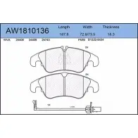 Тормозные колодки, дисковые, комплект AYWIPARTS AW1810136 TE6QWG KTQ JMJ 4381280
