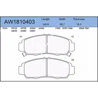 Тормозные колодки, дисковые, комплект AYWIPARTS 4381534 R3 G5G AW1810403 OAAXL