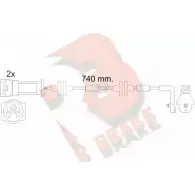 Датчик износа тормозных колодок R BRAKE Opel Omega (B) 2 Седан 2.5 D (F69) 131 л.с. 1994 – 1999 20 197 610446RB 21368