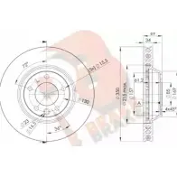 Тормозной диск R BRAKE D04KZP 78RBD13323 Porsche Cayenne (92A) 2 Кроссовер LG Q0LRF