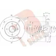 Тормозной диск R BRAKE QPO5 X EZ8CO Citroen C4 1 (LA, LC, PF2) 2004 – 2009 78RBD14744