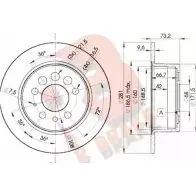 Тормозной диск R BRAKE 7X6V6 YN 78RBD15782 4387422 6H3AA