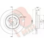 Тормозной диск R BRAKE 78RBD20044 T1DXPB Y7R NU Bmw 2 Active Tourer (F45) 1 Минивэн 1.5 225 xe 136 л.с. 2014 – 2024