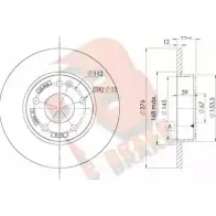 Тормозной диск R BRAKE 78RBD20118 MDGIAJ Mercedes A-Class (W169) 2 Хэтчбек 2.0 A 160 CDI (1606. 1606) 82 л.с. 2004 – 2012 BRU GN