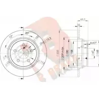 Тормозной диск R BRAKE IOBRB B6V 4N43 Mercedes E-Class (W211) 3 Седан 3.2 E 280 CDI (2123) 177 л.с. 2004 – 2008 78RBD20413