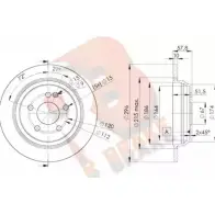 Тормозной диск R BRAKE Mercedes Vito (W639) 2 Фургон 2.2 111 CDI (6301. 6303) 116 л.с. 2007 – 2024 LBC5 HLA 78RBD20416 6QQV1Q7