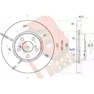 Тормозной диск R BRAKE 78RBD20504 4387483 RFX1J HNOH1F 4