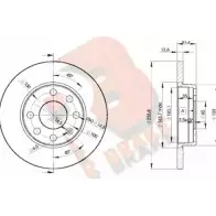 Тормозной диск R BRAKE 68HR 8 Opel Corsa (B) 2 Хэтчбек 1.4 (F08) 73 л.с. 1993 – 1994 XNQ5H3 78RBD21240