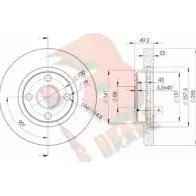 Тормозной диск R BRAKE CFXUL Toyota Corolla (E120) 9 Универсал 1.4 D4 D (NDE120) 90 л.с. 2004 – 2007 XY8 OKU 78RBD21330