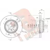 Тормозной диск R BRAKE ODA0MO HQ QRW0 Bmw 3 (E90) 5 Седан 3.0 335 i 326 л.с. 2006 – 2011 78RBD21973