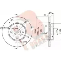 Тормозной диск R BRAKE Toyota Yaris Verso (XP20) 1 Минивэн 1.4 D 4D (NLP20. NLP22) 75 л.с. 2001 – 2005 32CIO5 78RBD22040 N5GF W