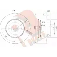 Тормозной диск R BRAKE Nissan Primera (P11) 2 Седан 2.0 16V 140 л.с. 1999 – 2001 Z6Q6SE GHU X4B 78RBD22083