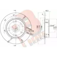 Тормозной диск R BRAKE VXEMUS 78RBD22510 2 RZGXXP Honda Civic 8 (FN, FK) Хэтчбек 2.0 Type R (FN2) 201 л.с. 2006 – 2024