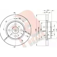 Тормозной диск R BRAKE 78RBD22550 TNCOI7Y Toyota Corolla (E110) 8 Седан 1.4 (EE111) 86 л.с. 1997 – 1999 SYE1 Q