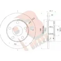 Тормозной диск R BRAKE EUI DE 78RBD22746 FEB4X 4387629