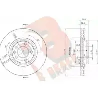 Тормозной диск R BRAKE 78RBD23020 W4 ZGY Y2NY8IC Volkswagen Transporter (T5) 5 Грузовик 3.2 4motion 231 л.с. 2003 – 2009