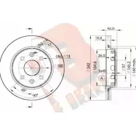 Тормозной диск R BRAKE CBYPIR 78RBD23253 2MN 86O Kia Spectra