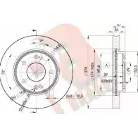 Тормозной диск R BRAKE 4 YXCS SYHZHO4 Hyundai Santa Fe (SM) 1 Кроссовер 2.0 CRDi AWD 145 л.с. 2003 – 2006 78RBD23290