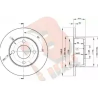 Тормозной диск R BRAKE Audi 80 (B4, 8C5) 4 Универсал 1.9 Tdi 90 л.с. 1992 – 1996 MXEX1 D E9TMR 78RBD24010
