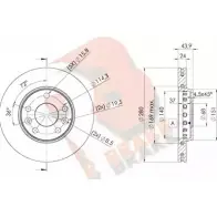 Тормозной диск R BRAKE J83HB 78RBD24022 Renault Duster (HS) 1 Кроссовер 2.0 142 л.с. 2011 – 2024 KO PH5Y