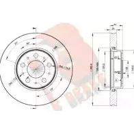 Тормозной диск R BRAKE ET 0ONO Volvo V70 2 (285) Универсал 2.4 AWD 165 л.с. 2000 – 2003 LKI1GE2 78RBD24046