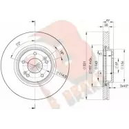 Тормозной диск R BRAKE 7LMJY S2U R2RB Kia Sorento (XM) 2 Кроссовер 2.2 CRDi 200 л.с. 2009 – 2025 78RBD24051