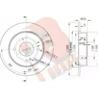 Тормозной диск R BRAKE 78RBD24201 EY2QA6 5 Nissan Primera (W10) 1 Универсал 1.6 i 90 л.с. 1990 – 1998 I00DMB