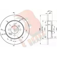 Тормозной диск R BRAKE DU6H09V 78RBD24295 Renault Laguna (B56) 1 Хэтчбек 2.2 D (B56F/2) 83 л.с. 1993 – 2001 BC3 MC