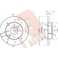 Тормозной диск R BRAKE Renault Twingo (C06) 1 Хэтчбек 1.2 (C063. C064) 55 л.с. 1993 – 1996 78RBD24705 D9AOR 878LKU I