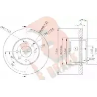 Тормозной диск R BRAKE Kia Rio 2 (JB) Хэтчбек 1.6 CVVT 112 л.с. 2005 – 2025 E DAD3HM DVI13M1 78RBD25101