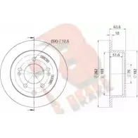 Тормозной диск R BRAKE K2024 P 78RBD25169 Kia Soul (AM) 1 Хэтчбек 1.6 CRDi 115 115 л.с. 2009 – 2024 P6IX4