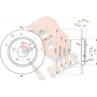 Тормозной диск R BRAKE S9UFO 78RBD25173 I 4TJWR 4387872