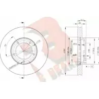 Тормозной диск R BRAKE Y5C UD7H 3BOZI9 Toyota Hilux (N140, 50, 60, 70) 6 Пикап 2.5 D 4D (KDN14. KDN15. KDN16. KDN19) 88 л.с. 2001 – 2005 78RBD25180