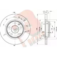 Тормозной диск R BRAKE VQI3M 78RBD25301 Audi A4 (B7) 3 Универсал 1.6 102 л.с. 2004 – 2008 V00 8K