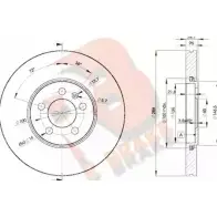 Тормозной диск R BRAKE 7K24DV6 78RBD25302 1 2PX7Y Audi A4 (B5) 1 Седан 2.4 163 л.с. 1997 – 2000