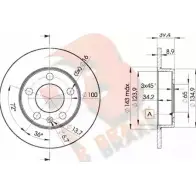 Тормозной диск R BRAKE 78RBD25601 P6GZT Volkswagen Golf 4 (1J1) Хэтчбек 1.8 90 л.с. 1997 – 1999 1IH 7H