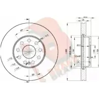 Тормозной диск R BRAKE 1L6S3F 78RBD25615 Audi A3 (8V7, E) 3 Кабриолет 2.0 S3 Quattro 286 л.с. 2014 – 2025 N44 VD8