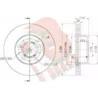 Тормозной диск R BRAKE T4 16S 78RBD25622 Fiat Ducato (250) 3 Автобус 2.3 130 Multijet 2.3 D 126 л.с. 2010 – 2025 ZXR5NVS