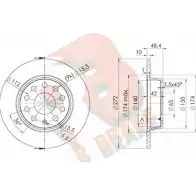 Тормозной диск R BRAKE T9SDXK7 0RMU U4 Skoda Superb (3T5) 2 Универсал 1.8 TSI 4x4 152 л.с. 2009 – 2015 78RBD25637