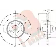 Тормозной диск R BRAKE VF VVV0 JYGPHA0 78RBD25980 Ford Tourneo Connect 1 (C170) Минивэн 1.8 TDCi /TDDi /DI 75 л.с. 2002 – 2013