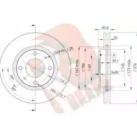 Тормозной диск R BRAKE 6ITHDR 78RBD26070 Mitsubishi Lancer 9 (CSW, CTW) Универсал ST4 W7A