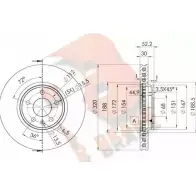 Тормозной диск R BRAKE 5LKBC B 78RBD26076 88BEK Audi A4 (B8) 4 Универсал 2.0 Tdi 16V 140 л.с. 2008 – 2024