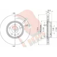 Тормозной диск R BRAKE 78RBD26077 Audi A4 (B8) 4 Универсал 2.0 Tdi 16V 140 л.с. 2008 – 2024 BX73Y 92 UL3ATR