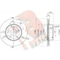 Тормозной диск R BRAKE BW VBYN 78RBD26476 Mercedes C-Class (S204) 3 Универсал 1.6 C 180 Kompressor (2045) 156 л.с. 2008 – 2014 HJY4HU